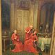 Signed Antique French Oil Painting – Cardinals in Luxurious Setting, 19th C
