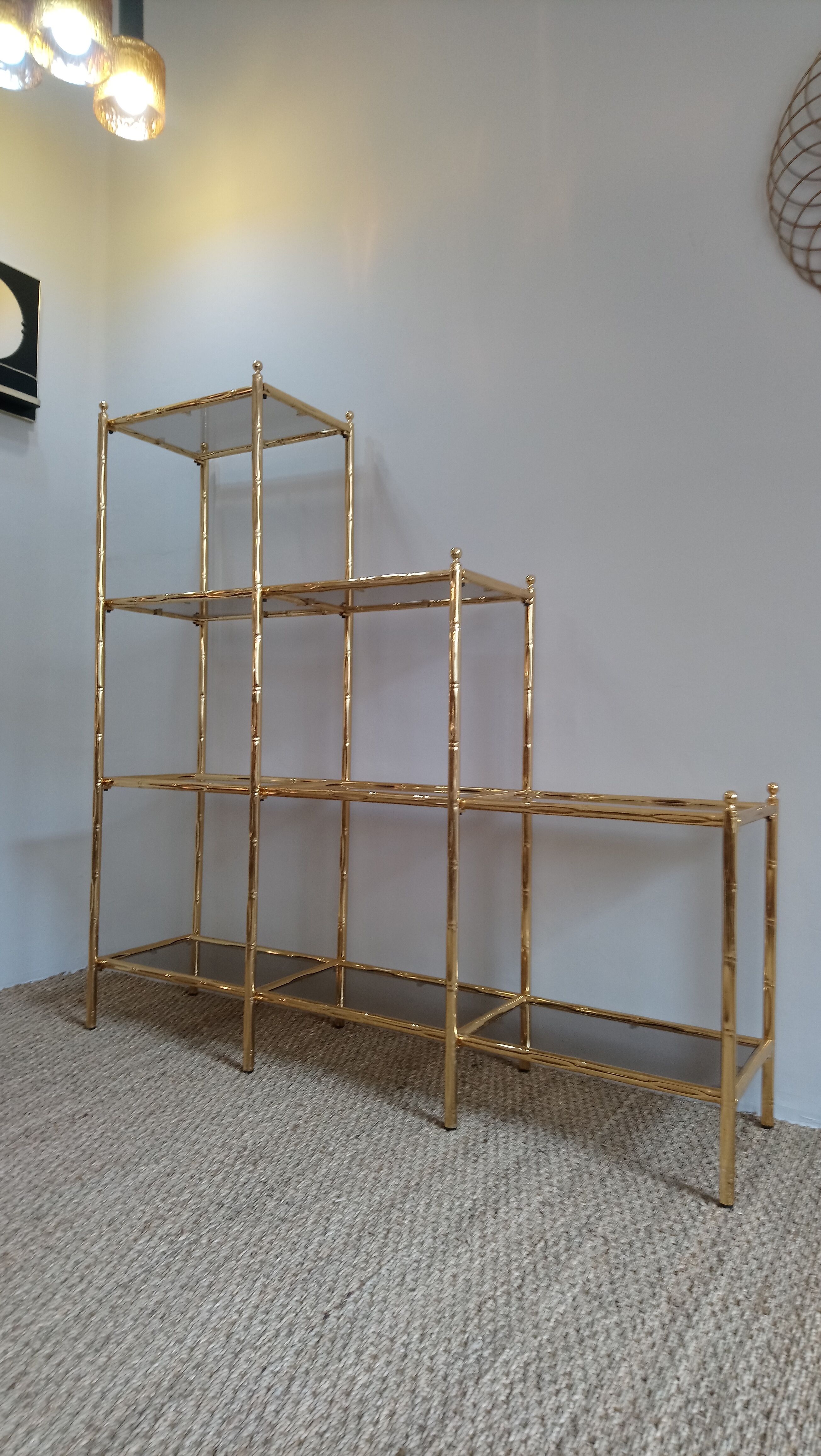 Shelf "false bamboo" 80 years gold metal