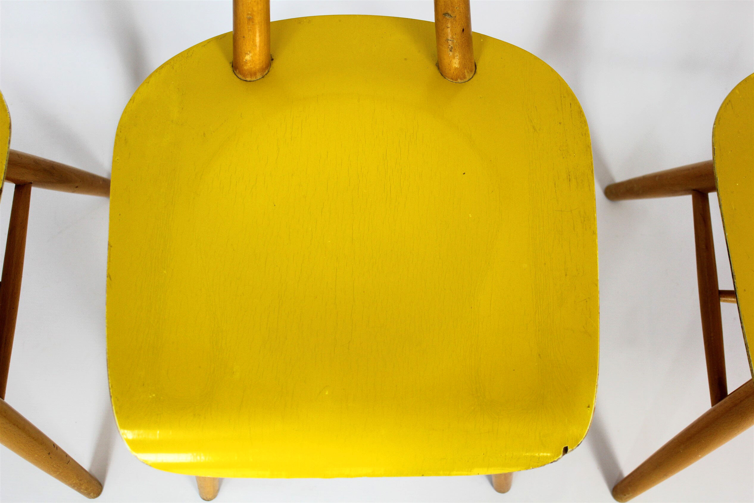 Set of 4 vintage wooden dining chairs from Ton 1960s