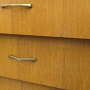 4-drawer chest of drawers in blond oak from the 50s/60s