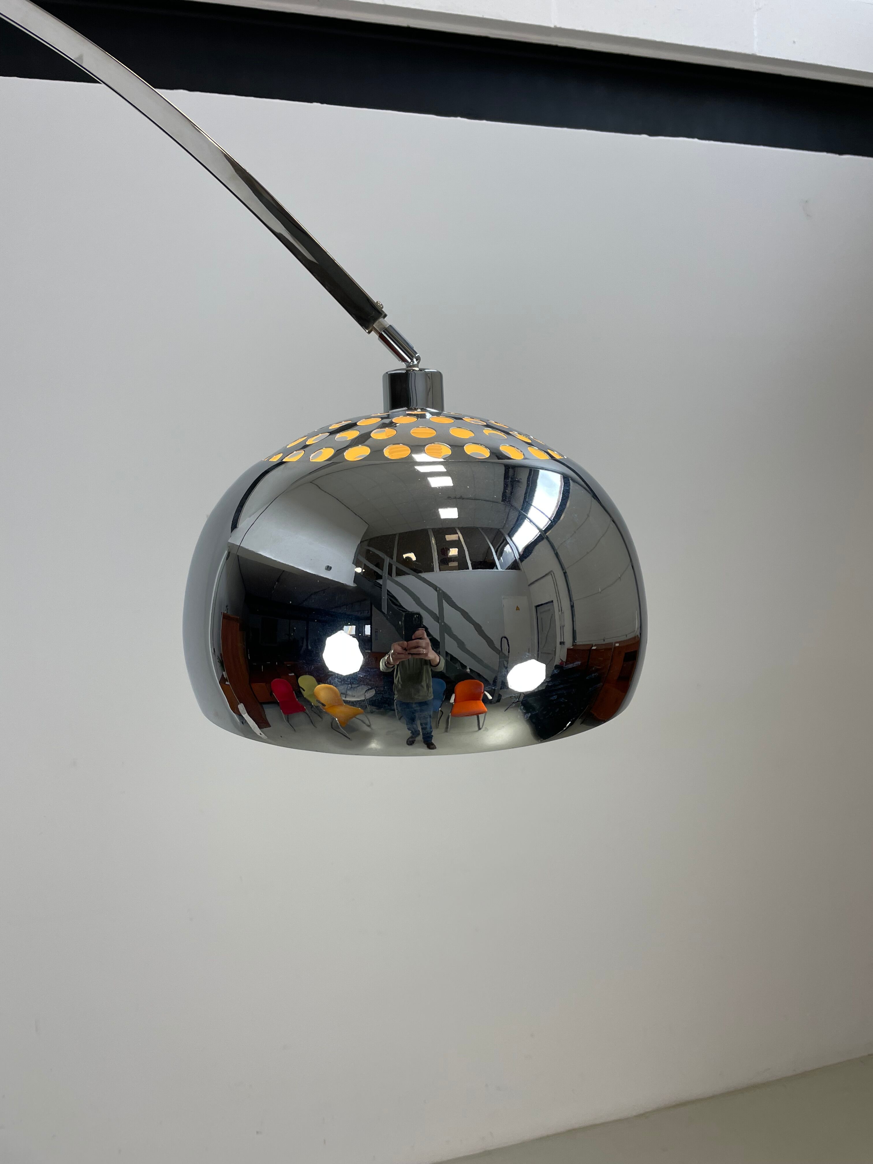 Design arc floorlamp with marble base