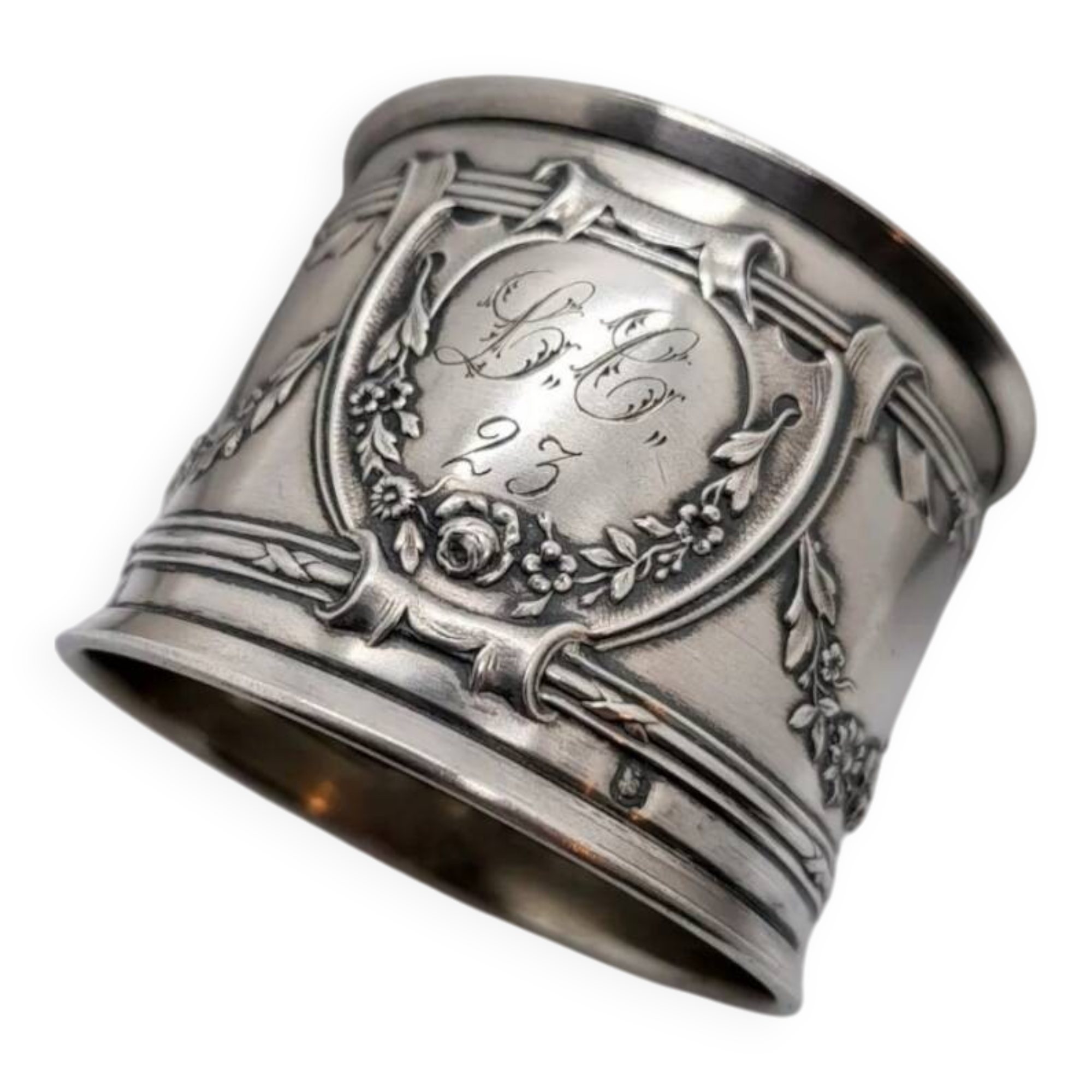 Antique Silver Napkin Ring Hallmarked Minerva Goldsmith Louis Coignet