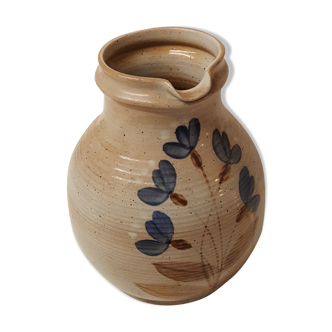Marsh sandstone jug with 70's painted floral pattern