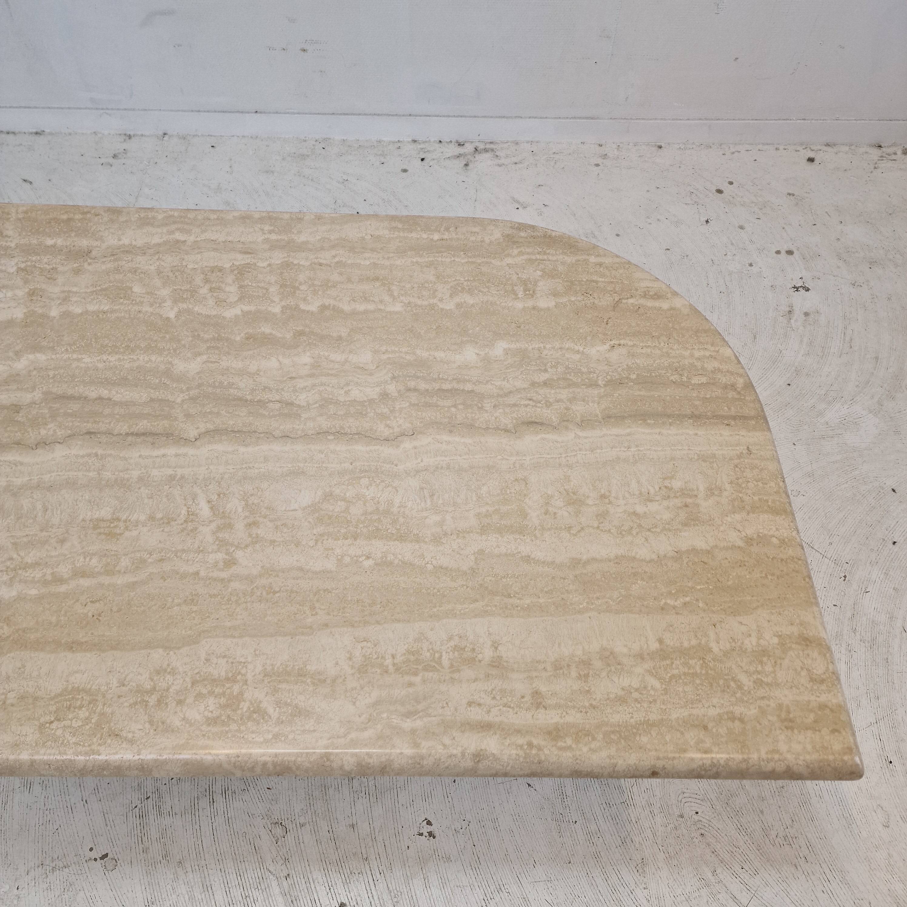 Italian Coffee Table in Travertine, 1980s