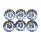 Assiettes creuses Royal Sphinx Maestricht P. Regout "Cambridge Old England" bleu & blanc