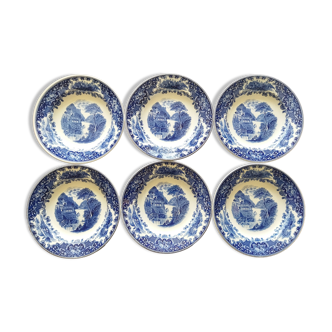 Hollow plates Royal Sphinx Maestricht P. Regout "Cambridge Old England" blue & white