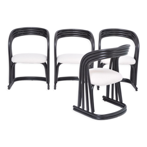 Lot de 4 chaises rembourrées - noir