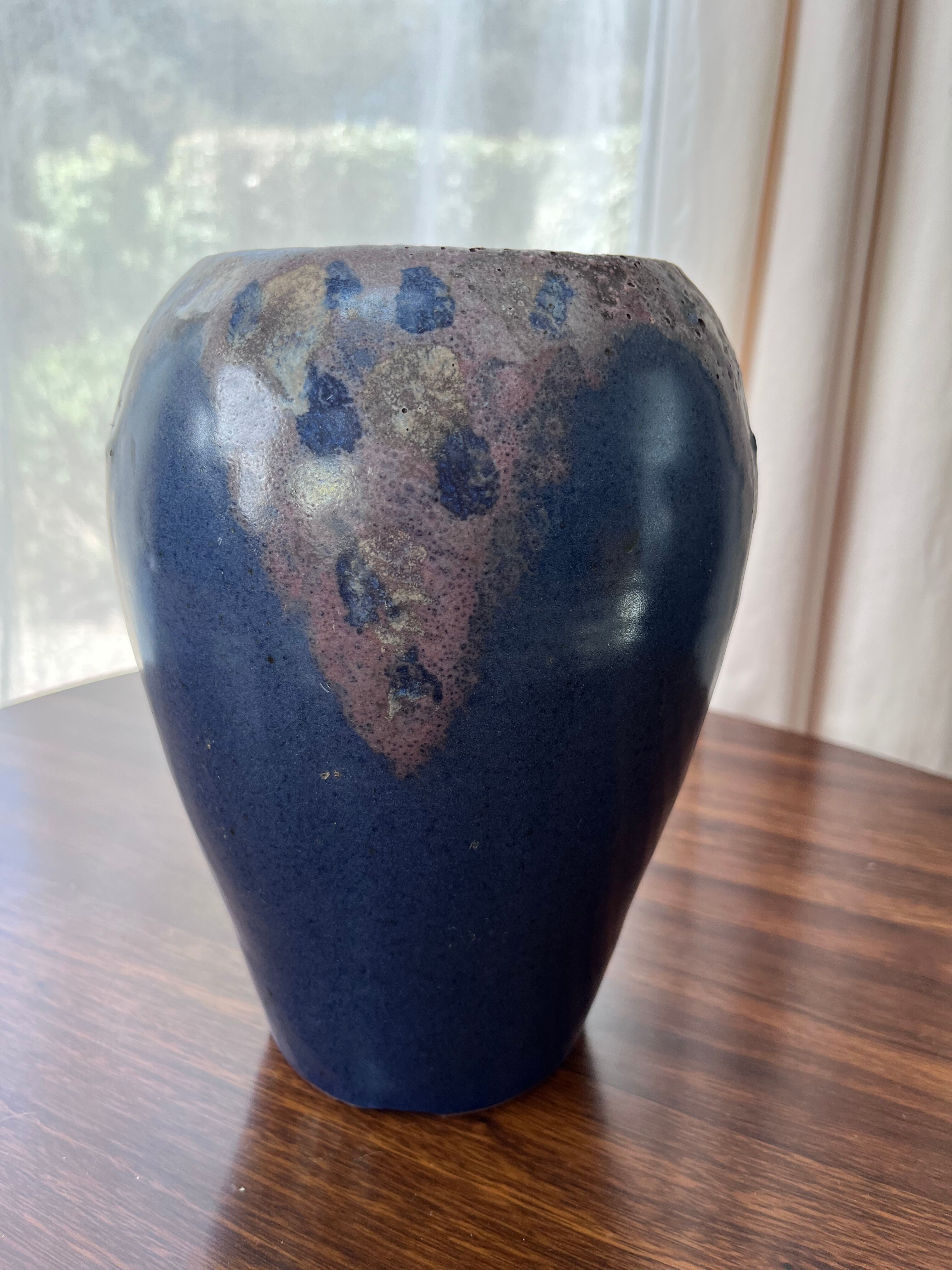 Blue vase with inclusion