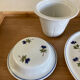 Tasse Bleuets tisanière / théïère Pillivuyt complète décor Barbeau