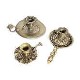 Set of 3 candle holders cellar rat XIXth