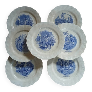 7 assiettes à dessert - anciennes terre