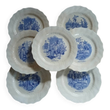 7 assiettes à dessert anciennes en Terre de fer 