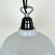 Industrial French Grey Enamel Factory Pendant Lamp, 1960s