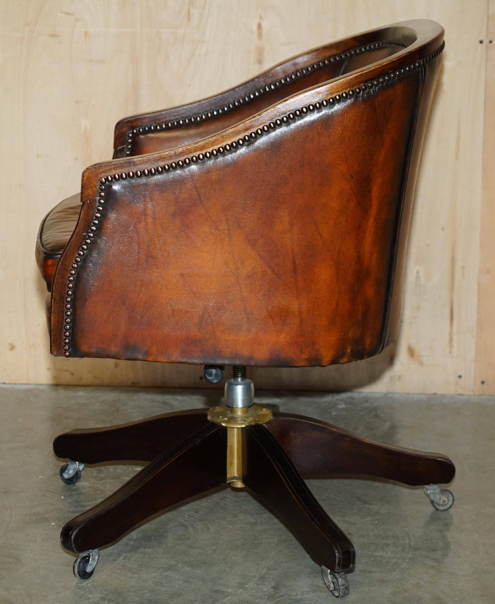Restored leather captain's or director's chair