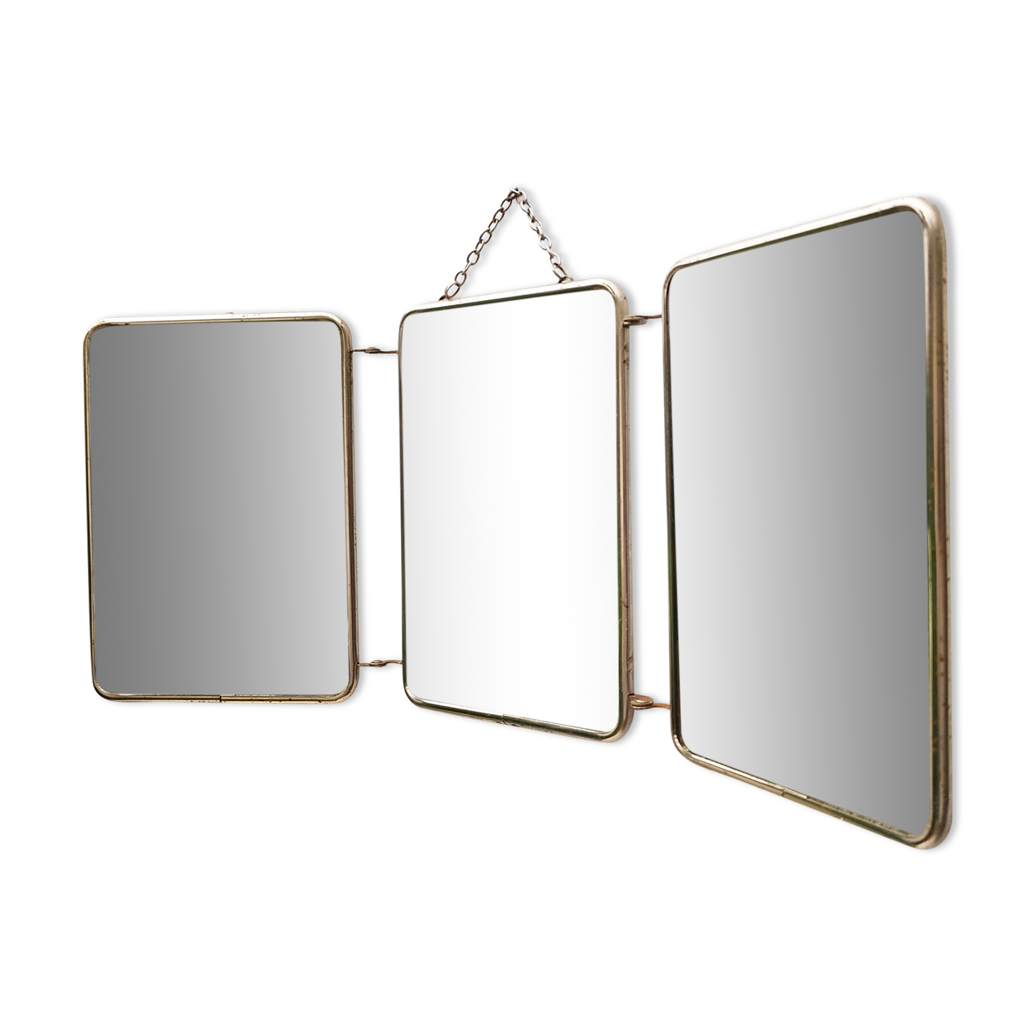 Vintage 50's triptych barber mirror