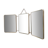 Vintage 50's triptych barber mirror