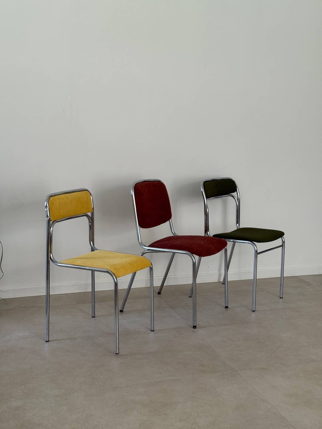 Pair of vintage Bauhaus chrome metal chairs