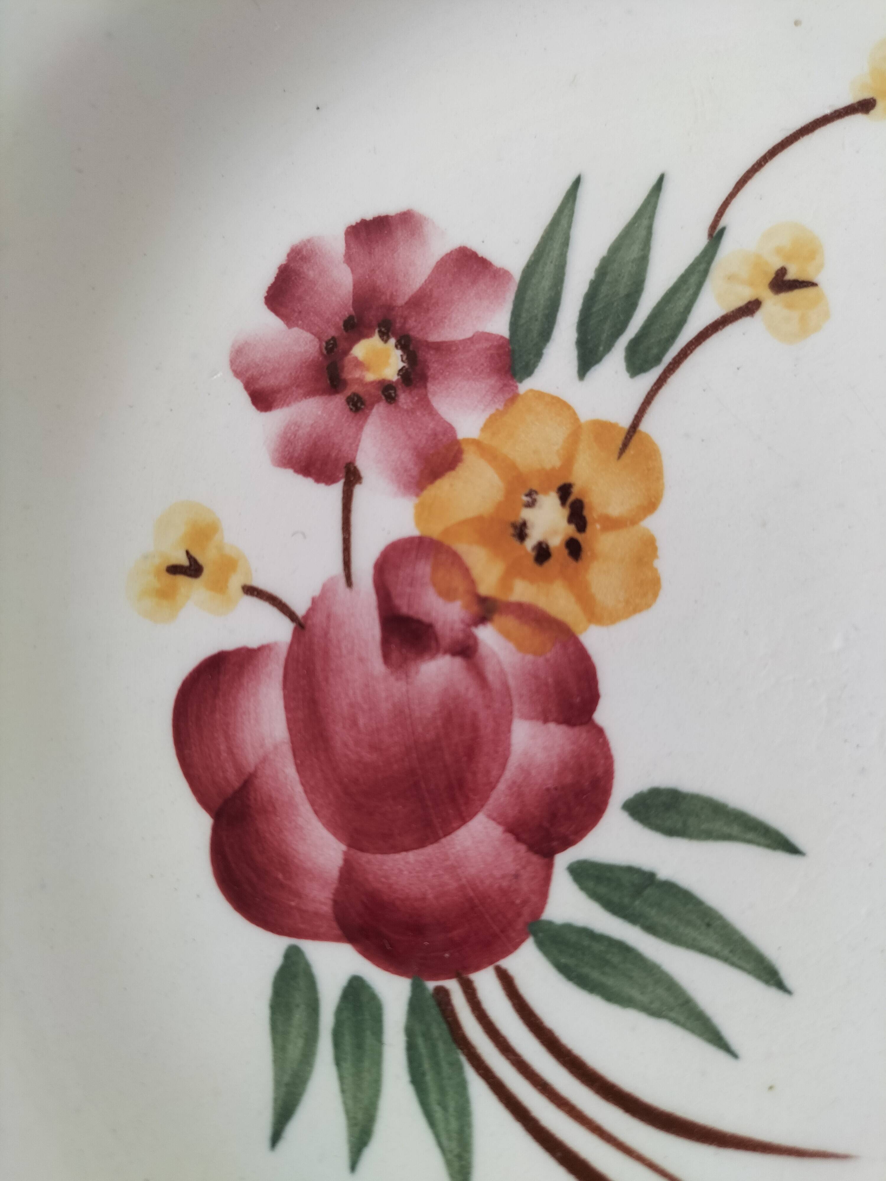 6 dessert plates HBCM Montereau model Huguette