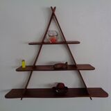 Mid-Century Triangular Teak Wall Shelf, Germany, 1960s
