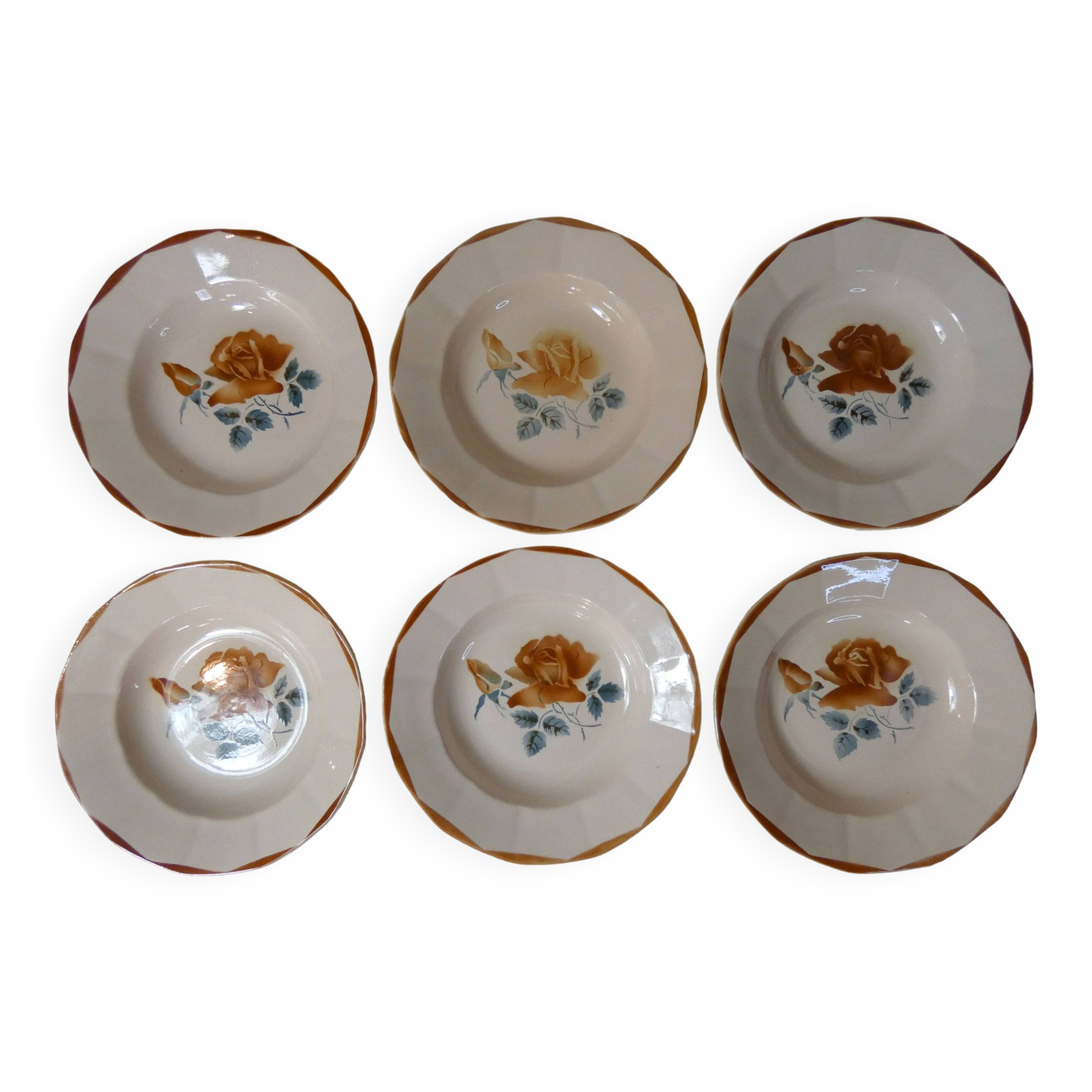 Digoin Sarreguemines 6 soup plates 9181