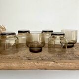 6 Luminarc smoked glass tumblers
