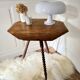 turned wooden side table