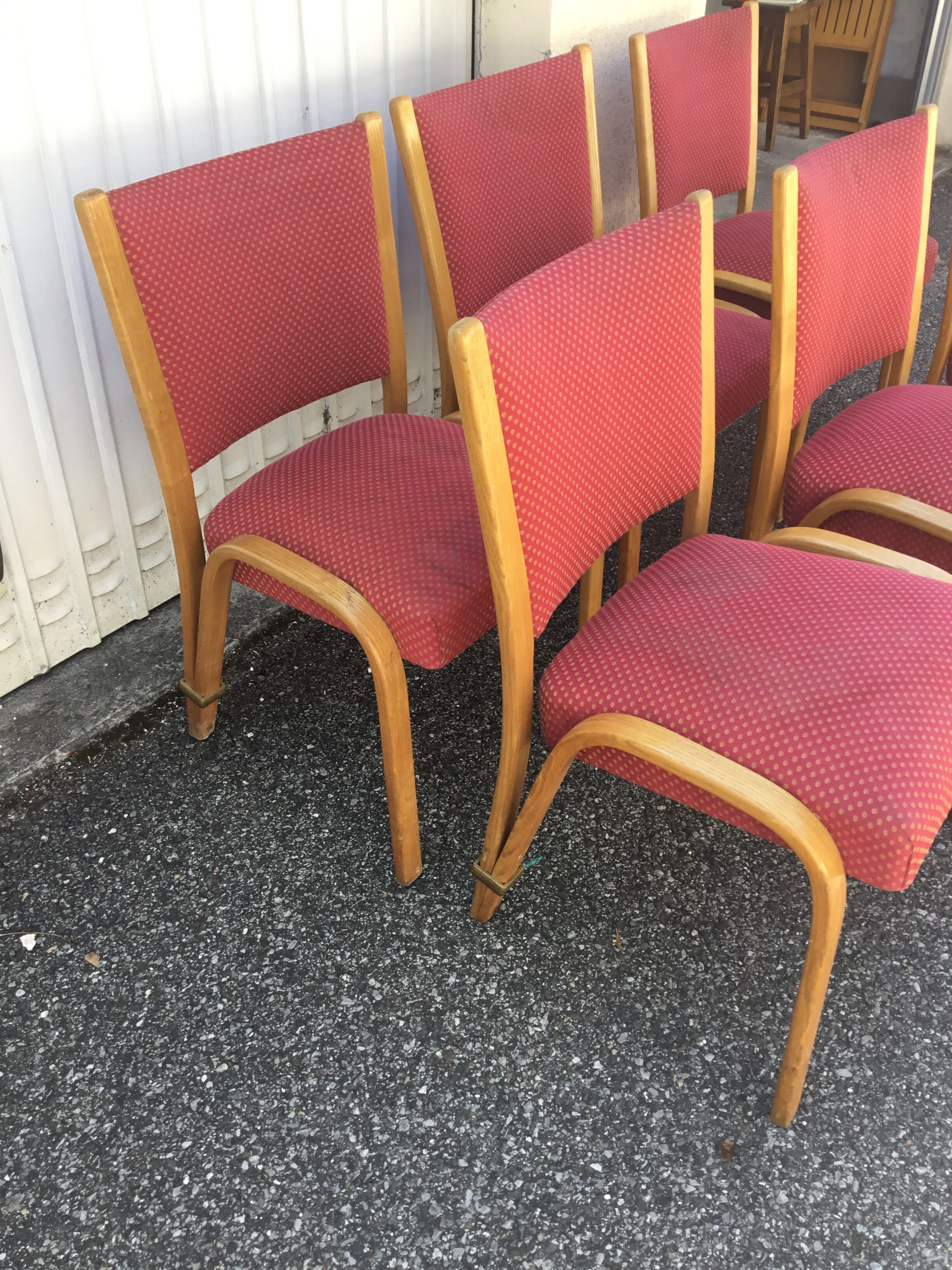 Series of 6 bow wood steiner chairs