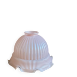 Suspension globe in pink opaline glass