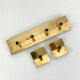 3 Scandinavian brass candlesticks, Pierre Forssell, Skultuna, Sweden, 1960s