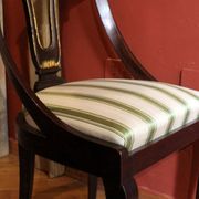 18th Century French Directoire Mahogany Chairs with Silk Blend Upholster Fabric, Set of 4