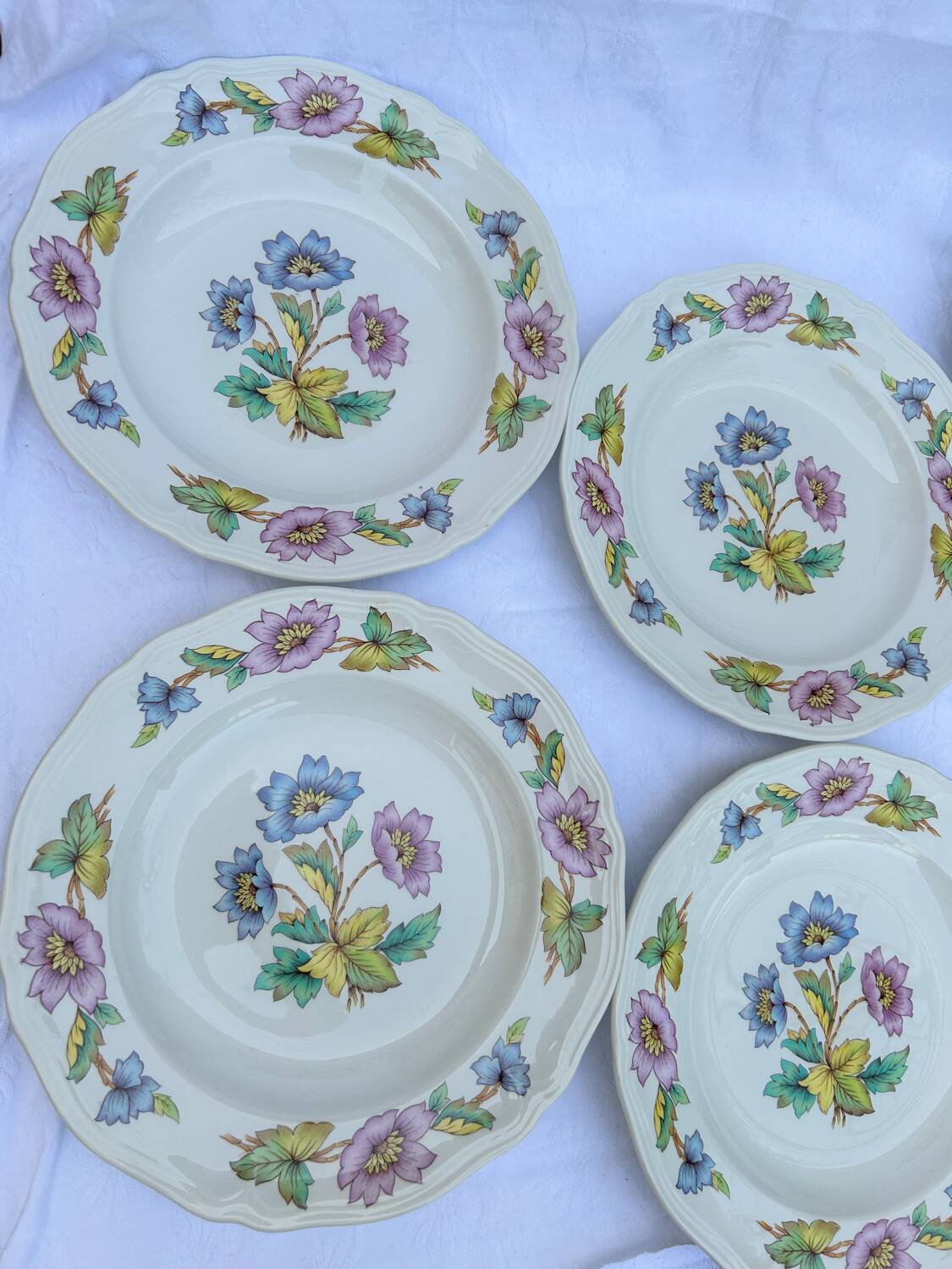 Set of 6 deep plates Moulins des Loups et Orchies