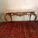 Gilded bronze and marble coffee table