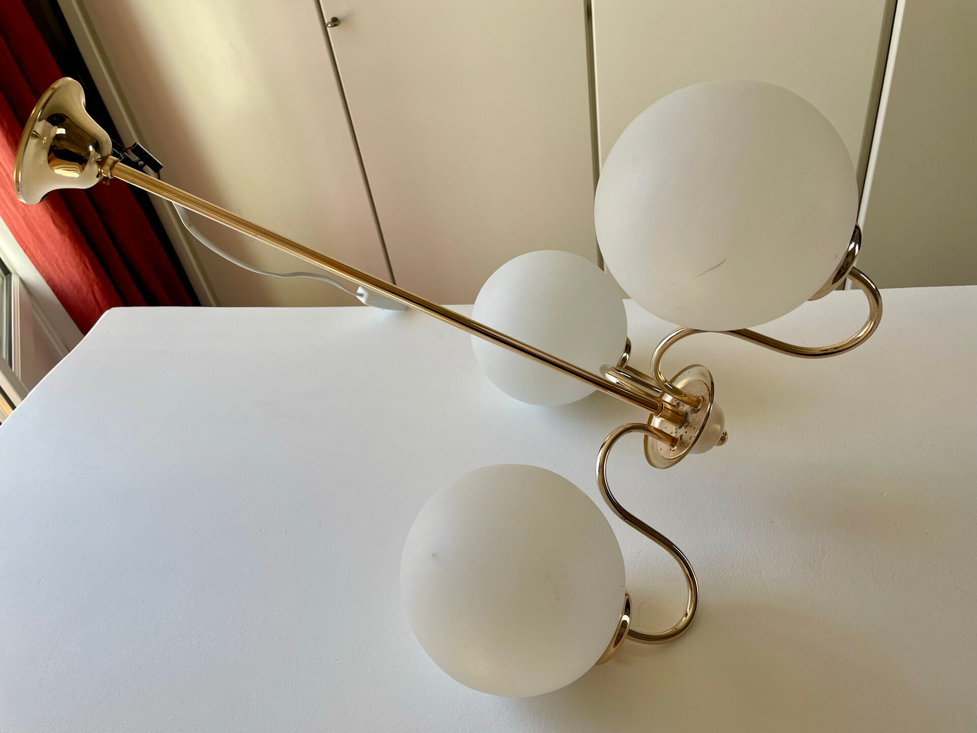 Lustre laiton opaline vintage