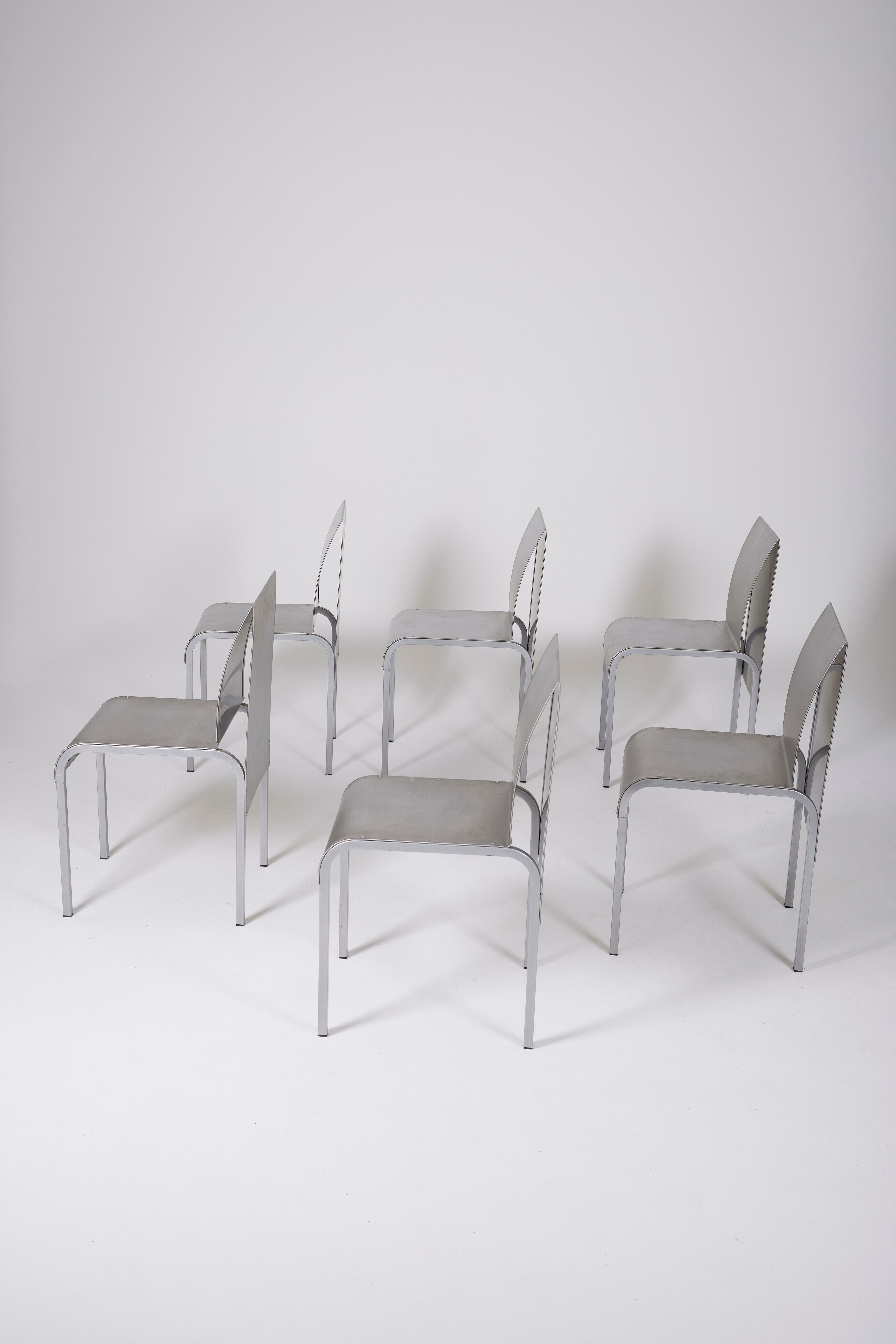 Ensemble de chaises en aluminium, Belgique 1980s