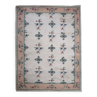 Vintage handmade Indian kilim rug, 8.2' x 9.8' (251 cm x 299 cm), 1960s.