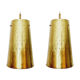 Set of 2 large Mid Century Modern perforated brass pendant lamps
