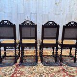 Set of 4 Renaissance cane chairs.