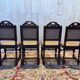 Set of 4 Renaissance cane chairs.