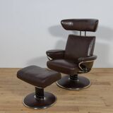 Ergonomic Lounge Chair with Ottoman Model from Ekornes Stressless, 2000s, Set of 2