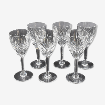 6 verres a vin en cristal saint louis modèle chantilly H 14 cm signé