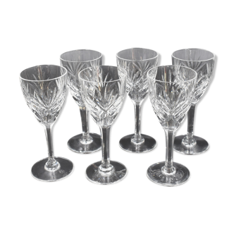 6 glasses of crystal wine saint louis model chantilly H 14 cm signed