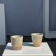 Set of 2 cups in Indonesian ceramic (brown & speckled glazed matte)