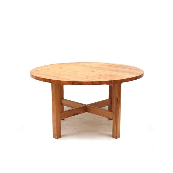 Table à manger ronde vintage en pin massif Norden d'Ikea des années 70