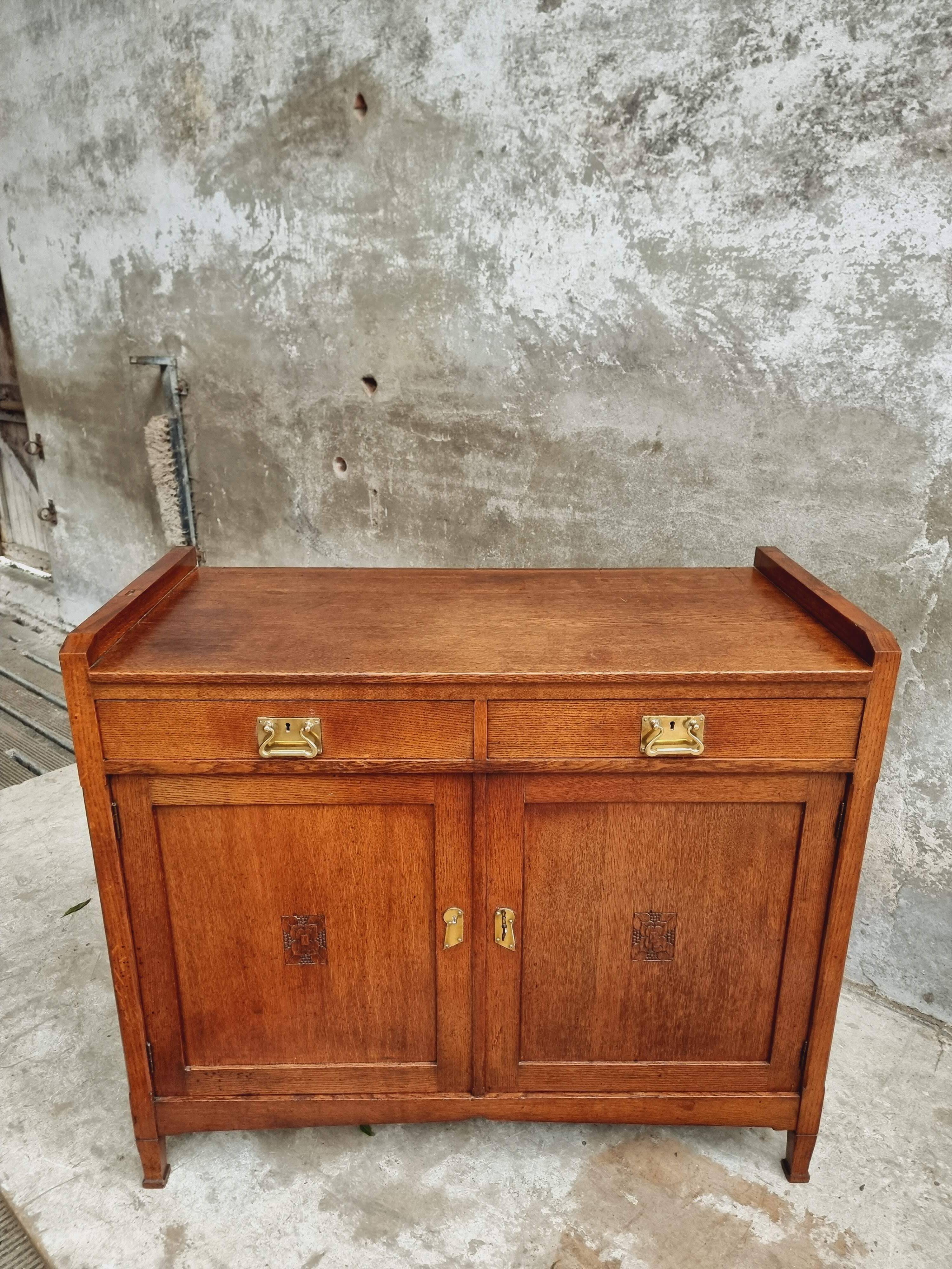 Antique sideboard chest of drawers Art Deco oak