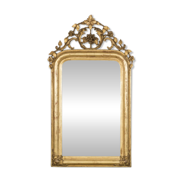 Miroir Louis-Philippe du XIXe siècle avec motifs de feuillage et de grappes de raisin