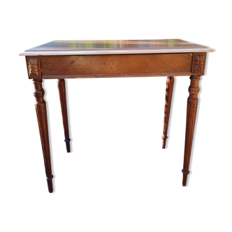 table, old console with a secret drawer