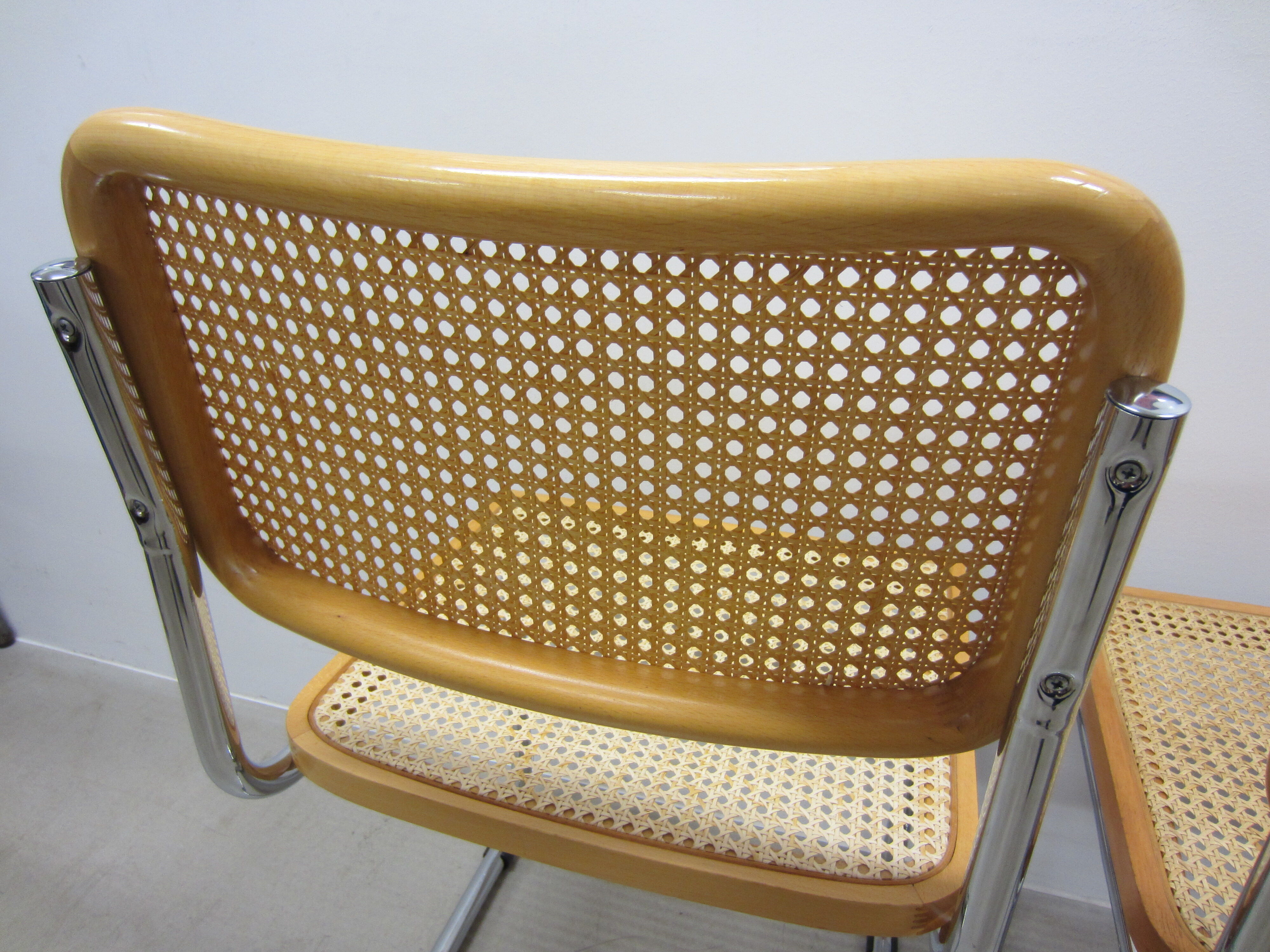 Series of 4 Cesca B32 chairs by Marcel Breuer