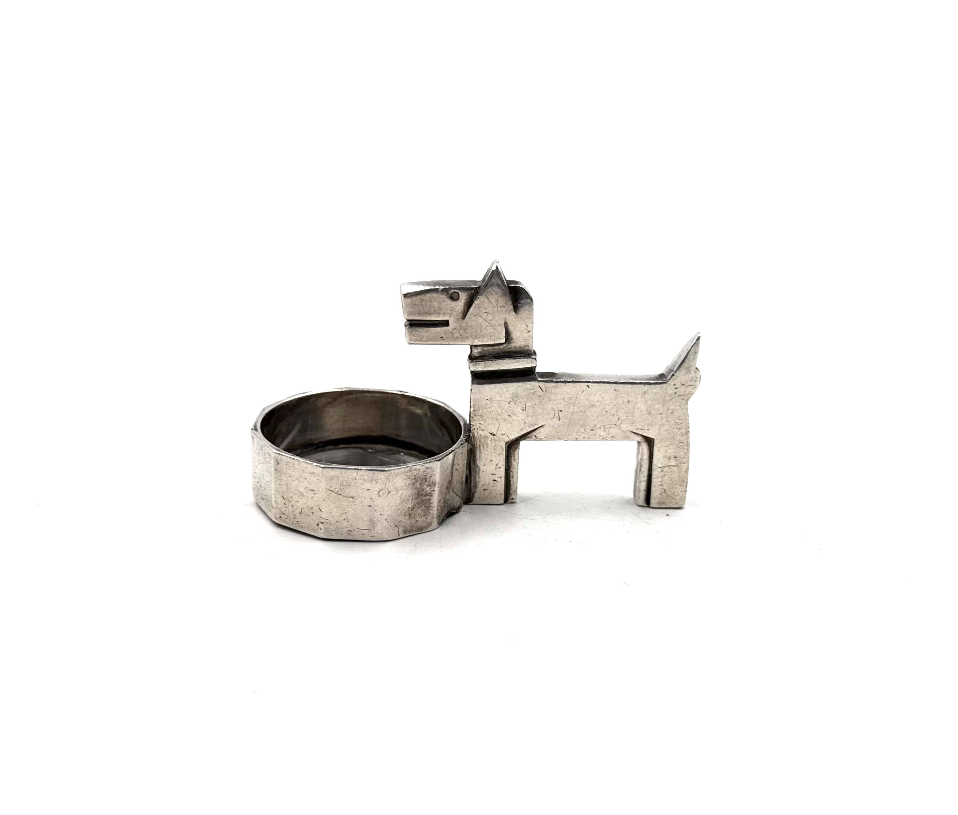 Art Deco silver-plated Ric & Mac small ashtray, Edouard Marcel Sandoz, Gall