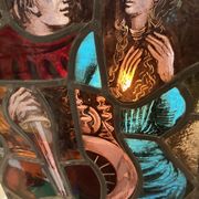 Stained hanging glass polychrome