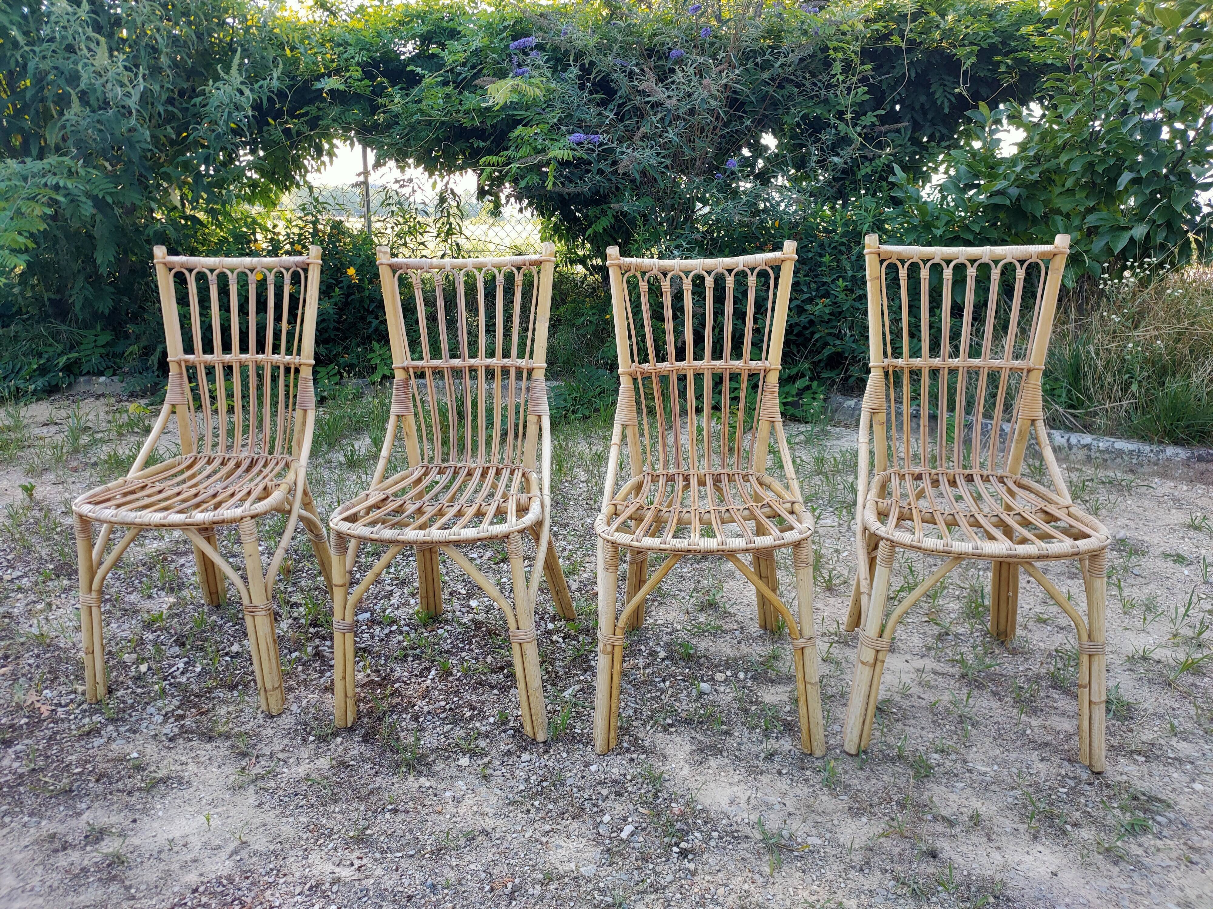 4 rattan chairs